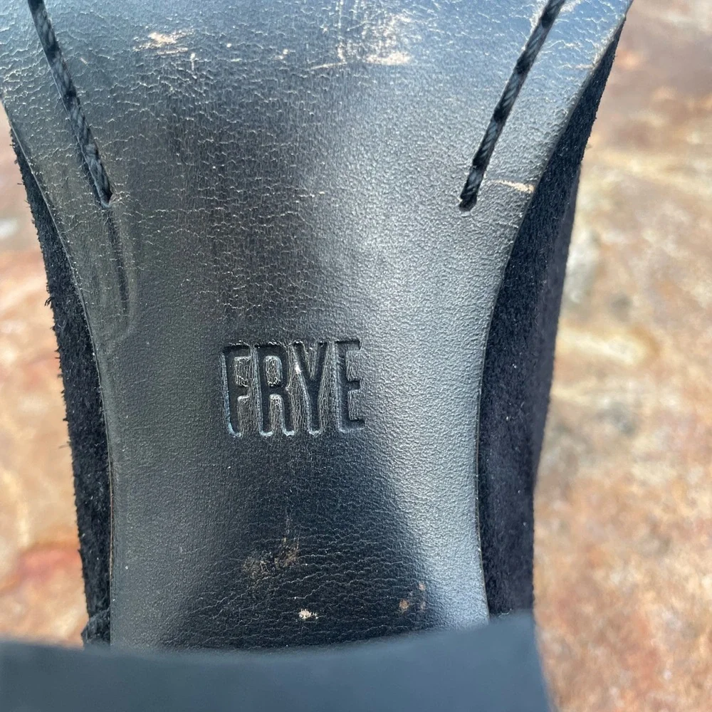 Frye “Meghan” Black Suede Ankle Boot Cutout Shootie Size 8.5